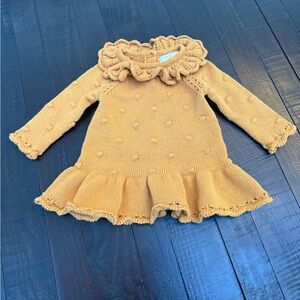 Cynthia Rowley Mustard Knit Dress with Ruffles